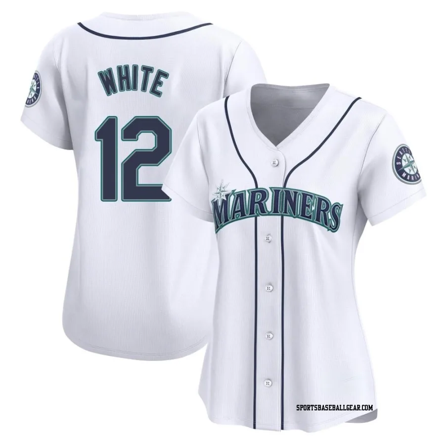 Evan White Women's Seattle Mariners White Limited Home Jersey