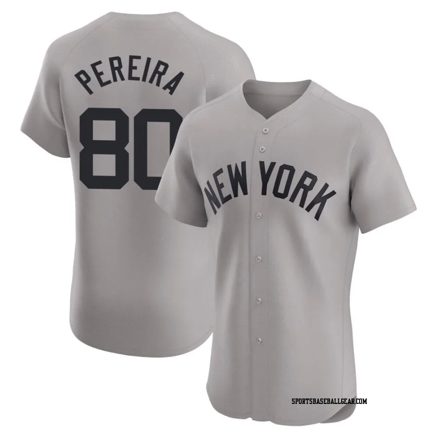 Everson Pereira Men's New York Yankees Gray Elite Road Jersey