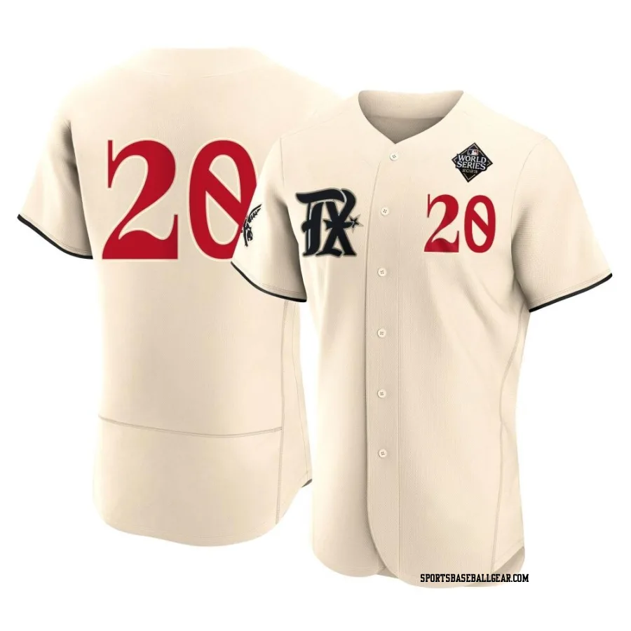 Ezequiel Duran Men's Texas Rangers Cream Authentic 2023 City Connect 2023 World Series Jersey