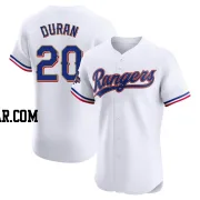 Ezequiel Duran Men's Texas Rangers Gold Elite White 2024 Collection Jersey