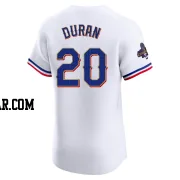 Ezequiel Duran Men's Texas Rangers Gold Elite White 2024 Collection Jersey