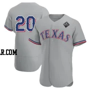 Ezequiel Duran Men's Texas Rangers Gray Authentic Road 2023 World Series Jersey