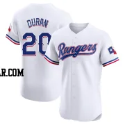 Ezequiel Duran Men's Texas Rangers White Elite Home Jersey