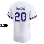 Ezequiel Duran Men's Texas Rangers White Elite Home Jersey