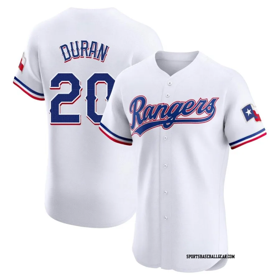 Ezequiel Duran Men's Texas Rangers White Elite Home Jersey