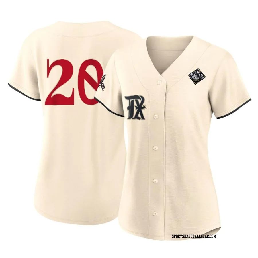 Ezequiel Duran Women's Texas Rangers Cream Authentic 2023 City Connect 2023 World Series Jersey