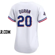 Ezequiel Duran Women's Texas Rangers Gold Limited White 2024 Collection Jersey