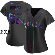 Ezequiel Pagan Women's Chicago Cubs Black Holographic Replica Alternate Jersey