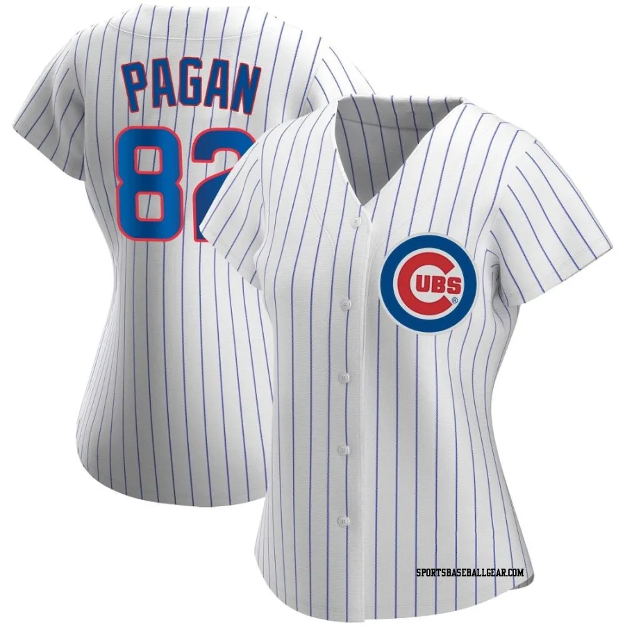 Ezequiel Pagan Women's Chicago Cubs White Authentic Home Jersey