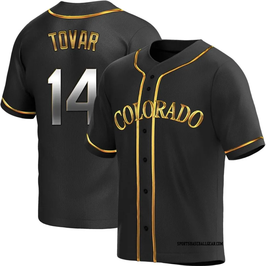 Ezequiel Tovar Youth Colorado Rockies Black Golden Replica Alternate Jersey