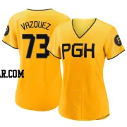 Felipe Vazquez Women's Pittsburgh Pirates Gold Authentic 2023 City Connect Jersey