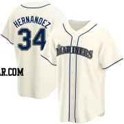 Felix Hernandez Men's Seattle Mariners Cream Replica Alternate Jersey