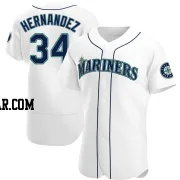 Felix Hernandez Men's Seattle Mariners White Authentic Home Jersey