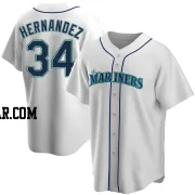 Felix Hernandez Men's Seattle Mariners White Replica Home Jersey