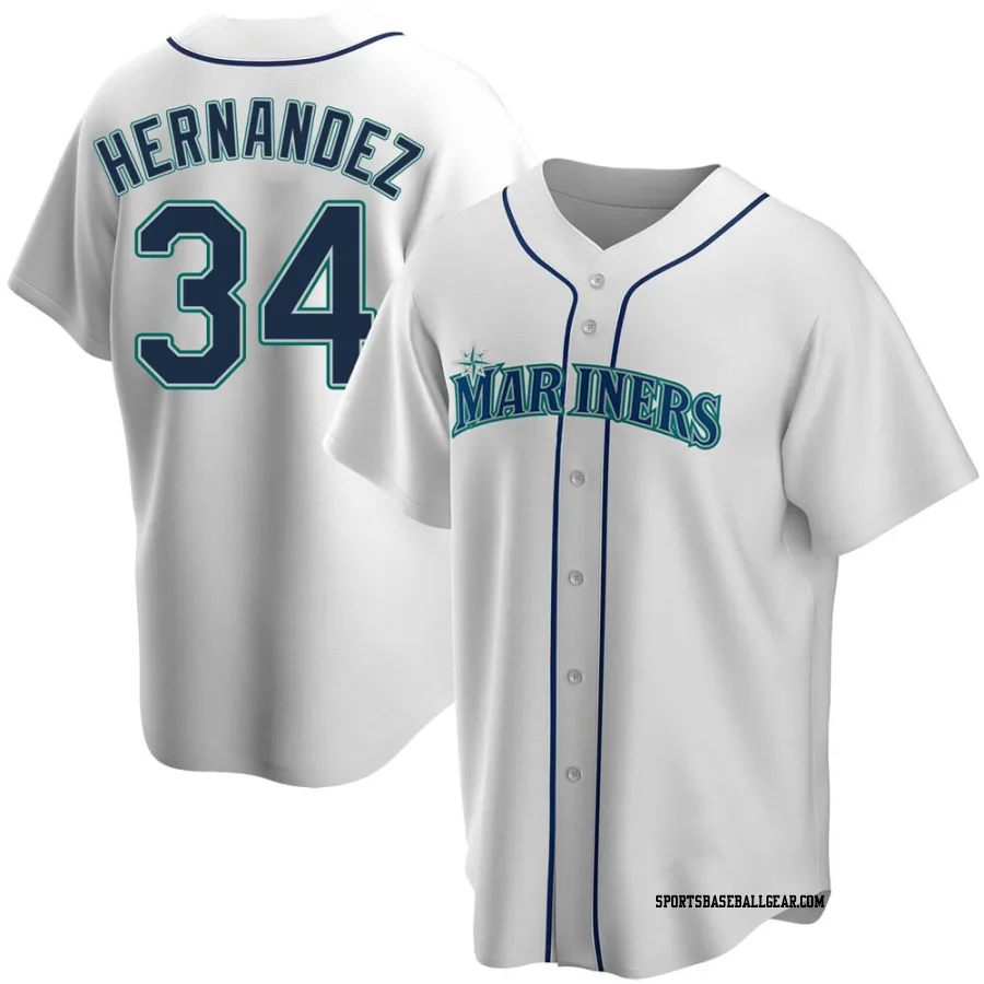 Felix Hernandez Men's Seattle Mariners White Replica Home Jersey