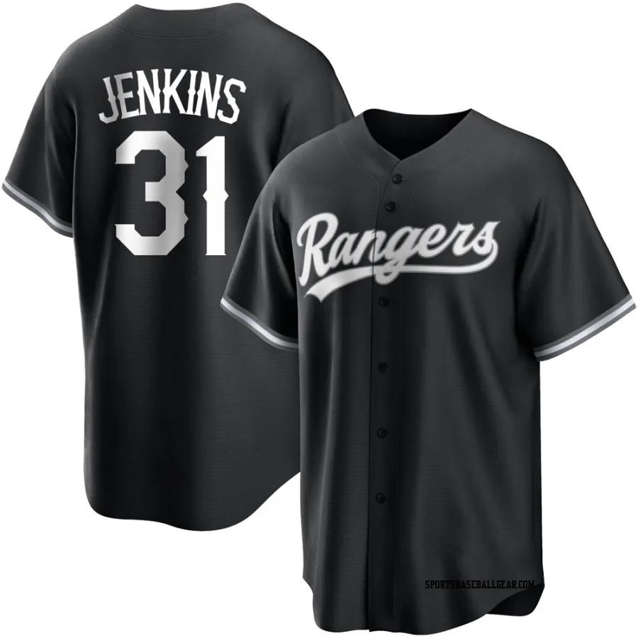 Ferguson Jenkins Men's Texas Rangers Black/White Replica Jersey