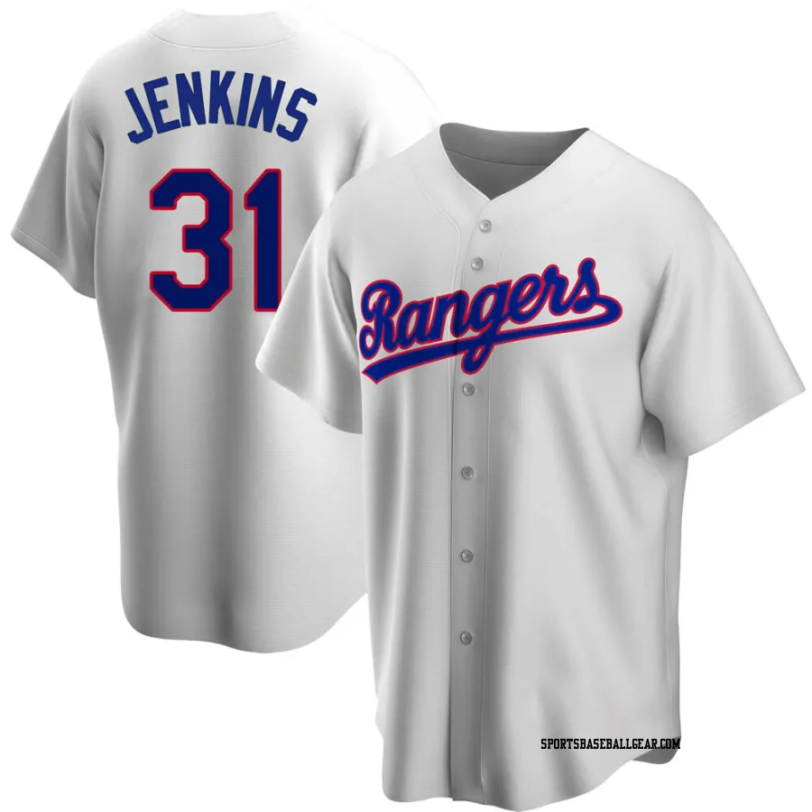 Ferguson Jenkins Men's Texas Rangers White Replica Home Cooperstown Collection Jersey