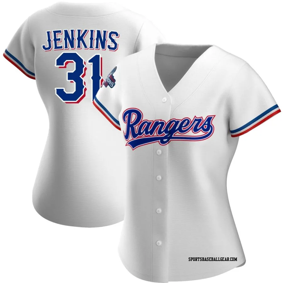 Ferguson Jenkins Women's Texas Rangers White Authentic Home 2023 World Series Champions Jersey