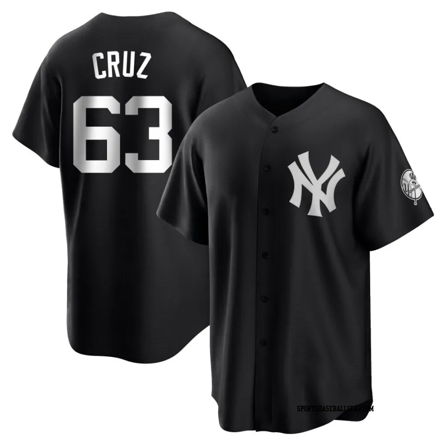 Fernando Cruz Men's New York Yankees Black/White Replica Jersey