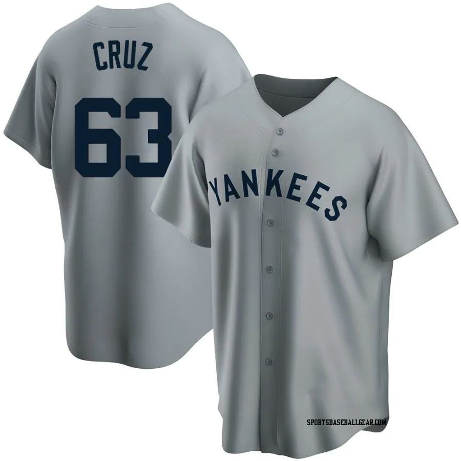 Fernando Cruz Men's New York Yankees Gray Replica Road Cooperstown Collection Jersey