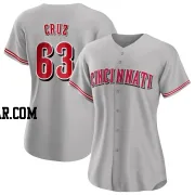 Fernando Cruz Women's Cincinnati Reds Gray Authentic Road Jersey