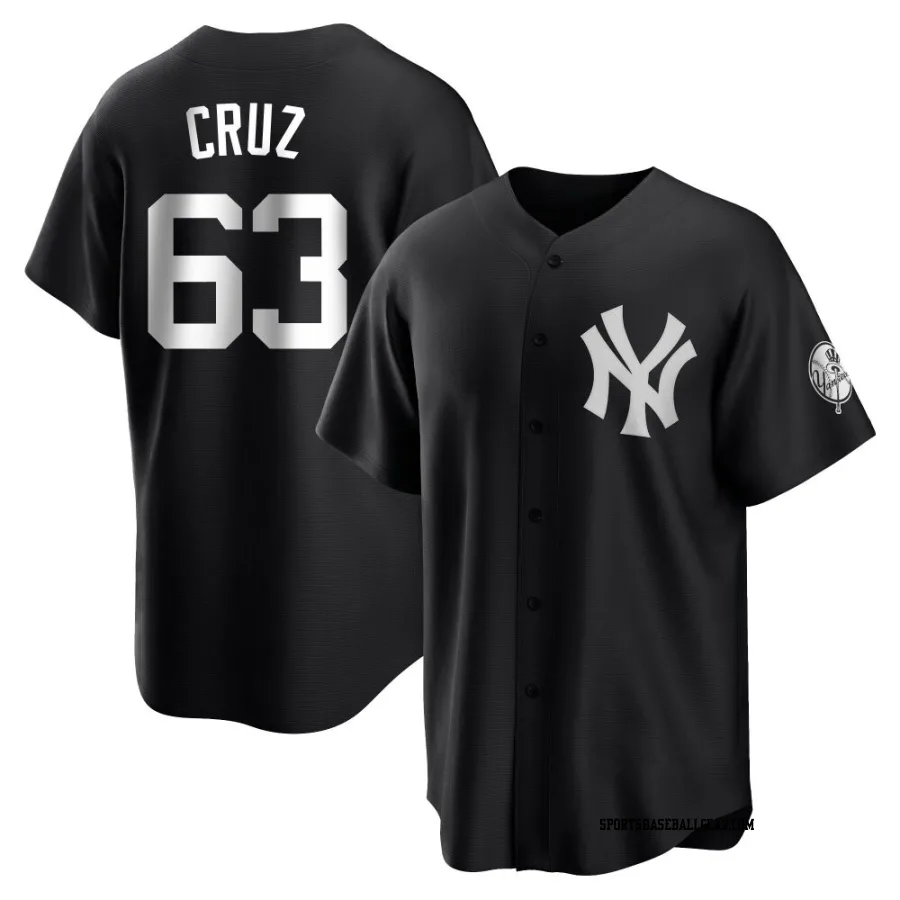 Fernando Cruz Youth New York Yankees Black/White Replica Jersey