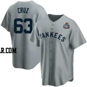 Fernando Cruz Youth New York Yankees Gray Replica Road Cooperstown Collection 2024 World Series Jersey