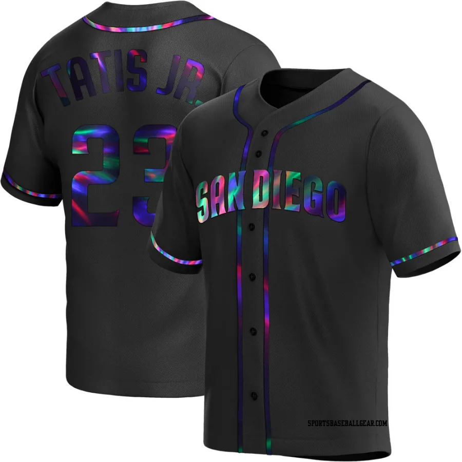 Fernando Tatis Jr. Men's San Diego Padres Black Holographic Replica Alternate Jersey