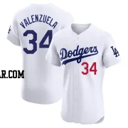 Fernando Valenzuela Men's Los Angeles Dodgers White Elite Home Jersey