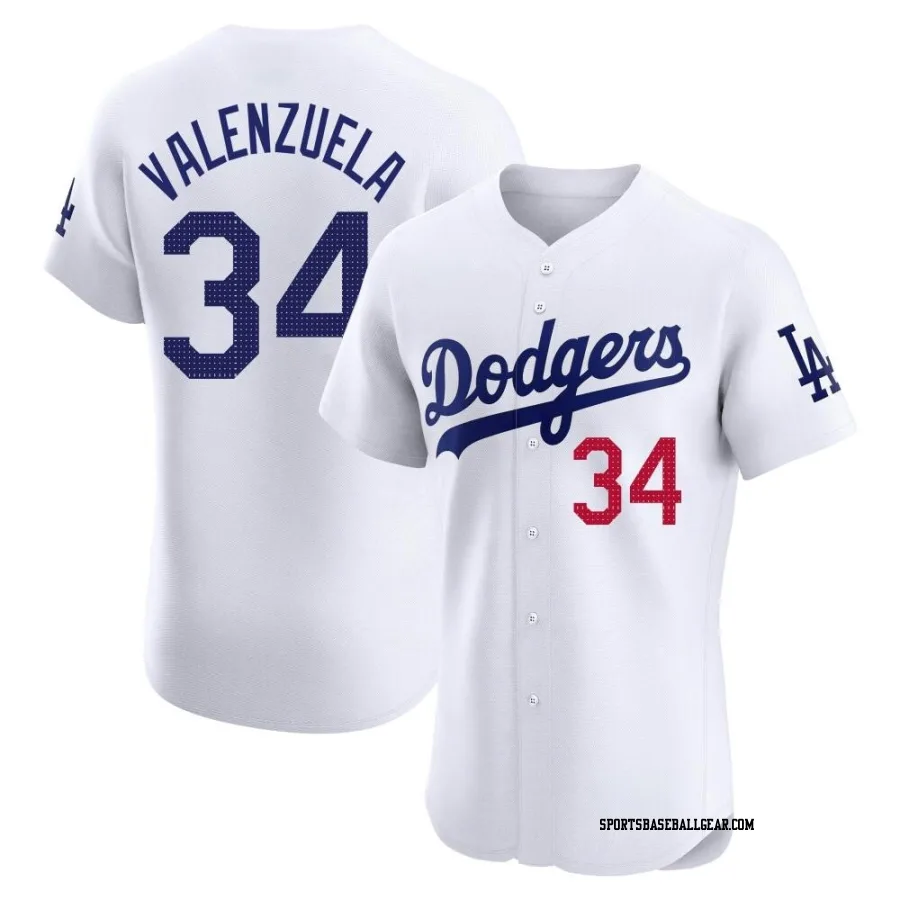 Fernando Valenzuela Men's Los Angeles Dodgers White Elite Home Jersey