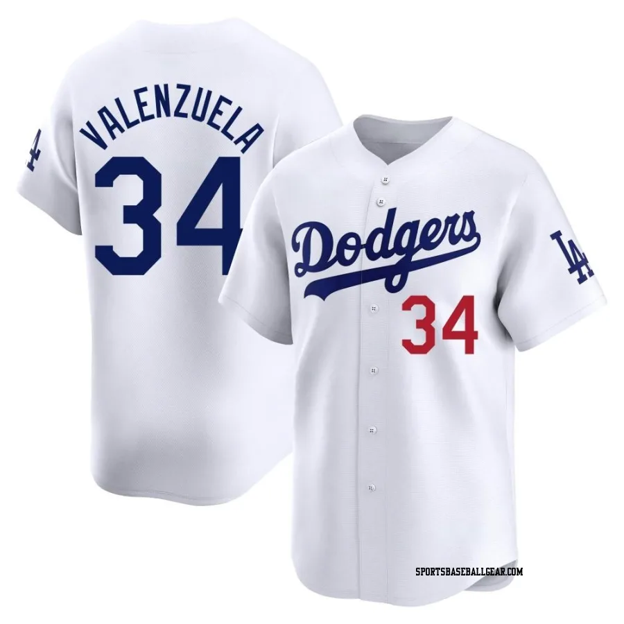 Fernando Valenzuela Men's Los Angeles Dodgers White Limited Home Jersey