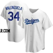 Fernando Valenzuela Men's Los Angeles Dodgers White Replica Home Jersey