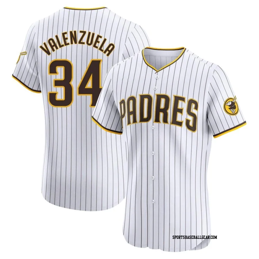 Fernando Valenzuela Men's San Diego Padres White Elite Home Jersey