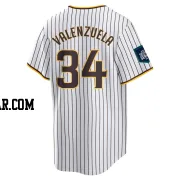 Fernando Valenzuela Men's San Diego Padres White Replica 2024 World Tour Seoul Series Home Jersey