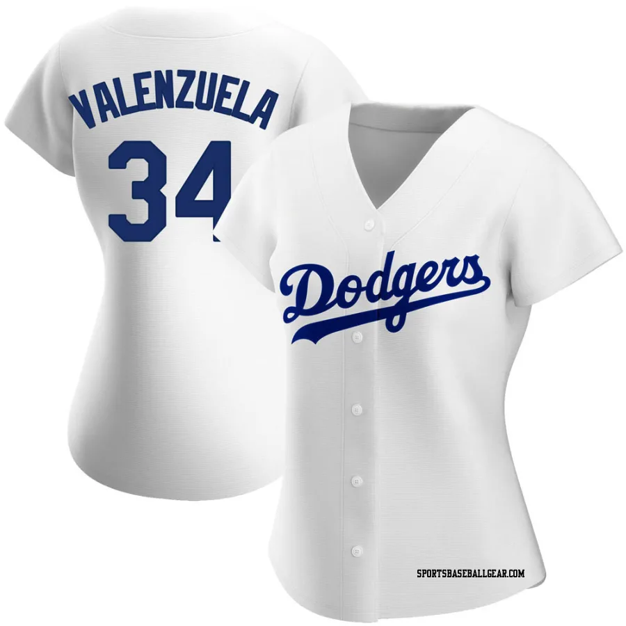 Fernando Valenzuela Women's Los Angeles Dodgers White Authentic Home Jersey