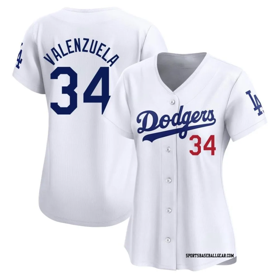 Fernando Valenzuela Women's Los Angeles Dodgers White Limited Home Jersey