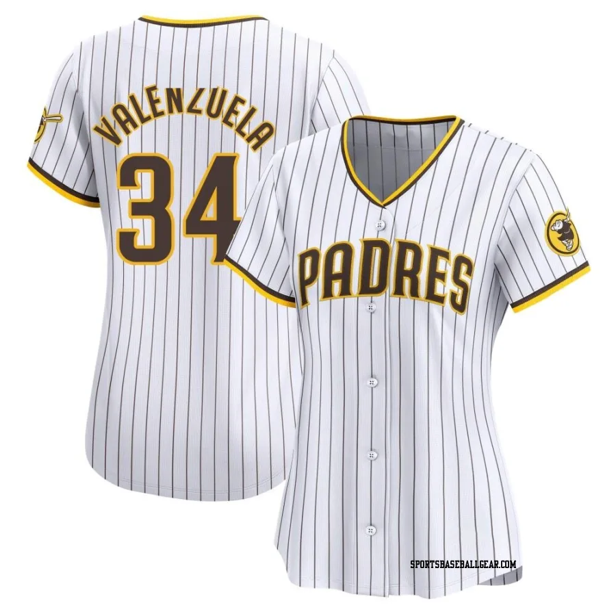 Fernando Valenzuela Women's San Diego Padres White Limited Home Jersey