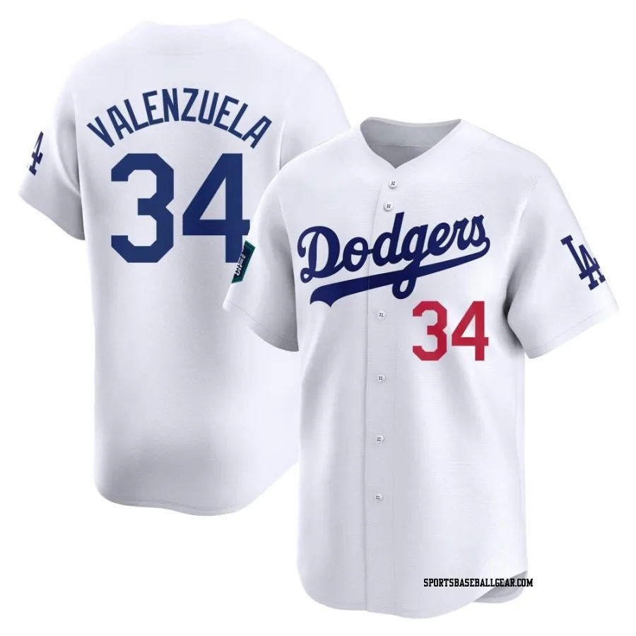 Fernando Valenzuela Youth Los Angeles Dodgers White Limited 2024 World Tour Seoul Series Home Jersey