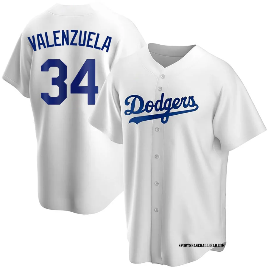 Fernando Valenzuela Youth Los Angeles Dodgers White Replica Home Jersey