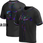 Forrest Wall Men's Atlanta Braves Black Holographic Replica Alternate Jersey