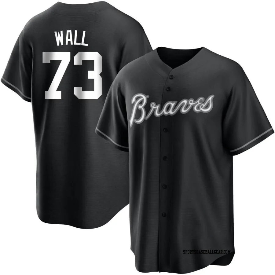 Forrest Wall Men's Atlanta Braves Black/White Replica Jersey