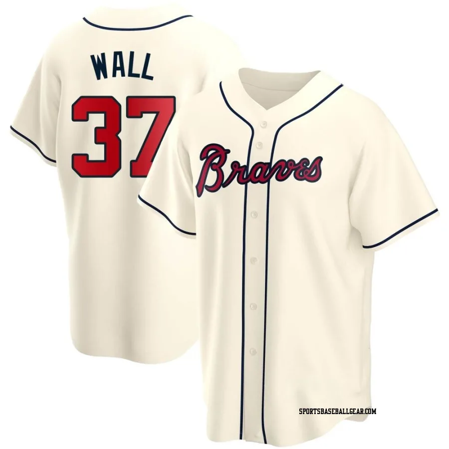 Forrest Wall Men's Atlanta Braves Cream Replica Alternate Jersey