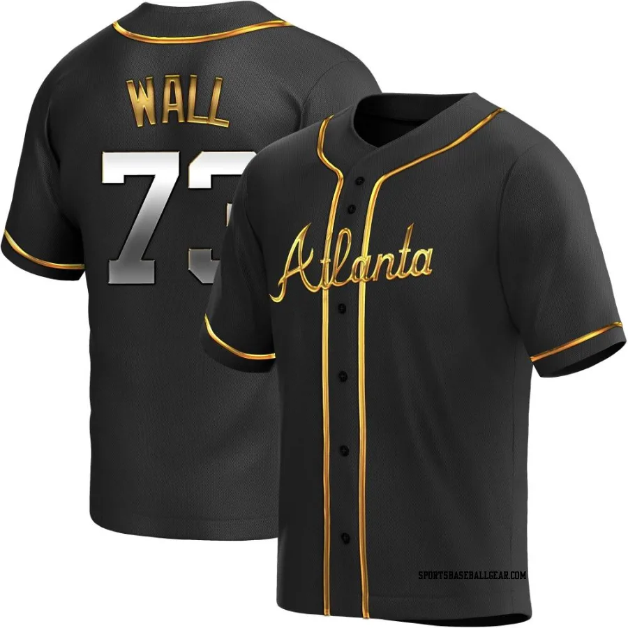 Forrest Wall Youth Atlanta Braves Black Golden Replica Alternate Jersey