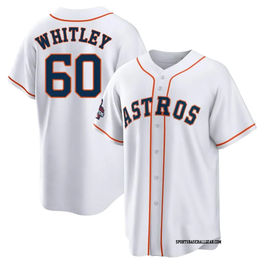 Forrest Whitley Men's Houston Astros White Replica 2022 World Series Champions Home Jersey