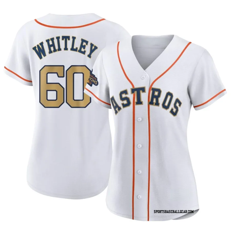 Forrest Whitley Women's Houston Astros Gold Replica White 2023 Collection Jersey