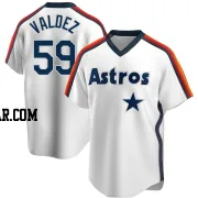 Framber Valdez Men's Houston Astros White Replica Home Cooperstown Collection Team Jersey