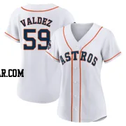 Framber Valdez Women's Houston Astros White Authentic 2022 World Series Champions Home Jersey