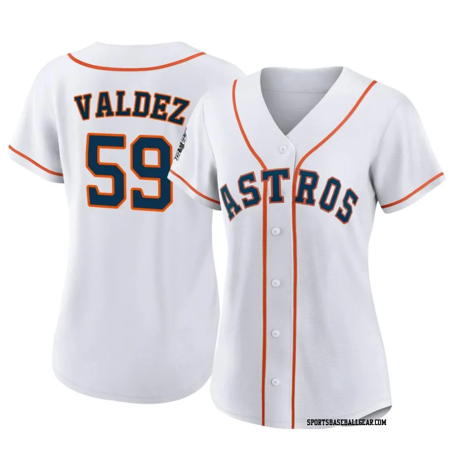 Framber Valdez Women's Houston Astros White Authentic 2022 World Series Home Jersey