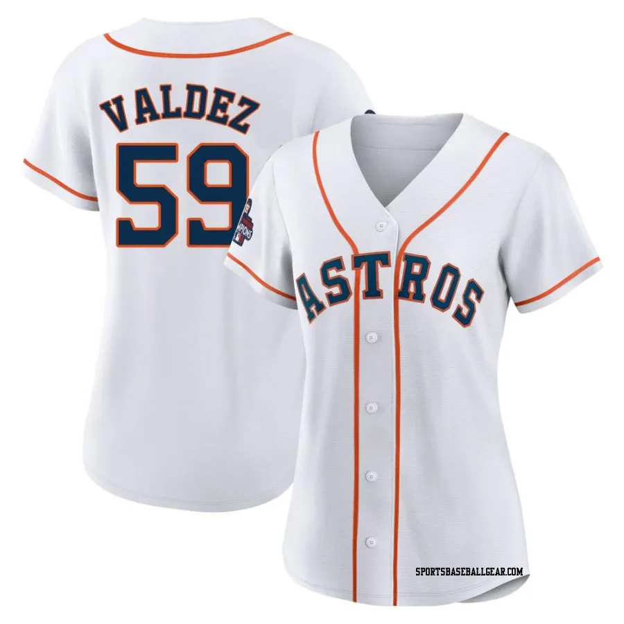 Framber Valdez Women's Houston Astros White Replica 2022 World Series Champions Home Jersey