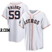 Framber Valdez Youth Houston Astros White Replica 2022 World Series Champions Home Jersey